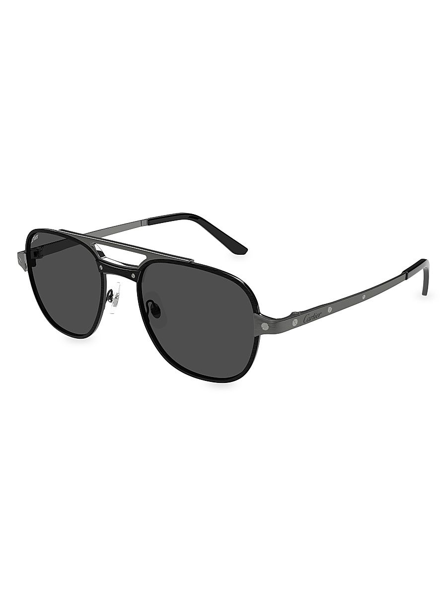 Men's Santos Classic 59MM Round Sunglasses - Dark Grey Black