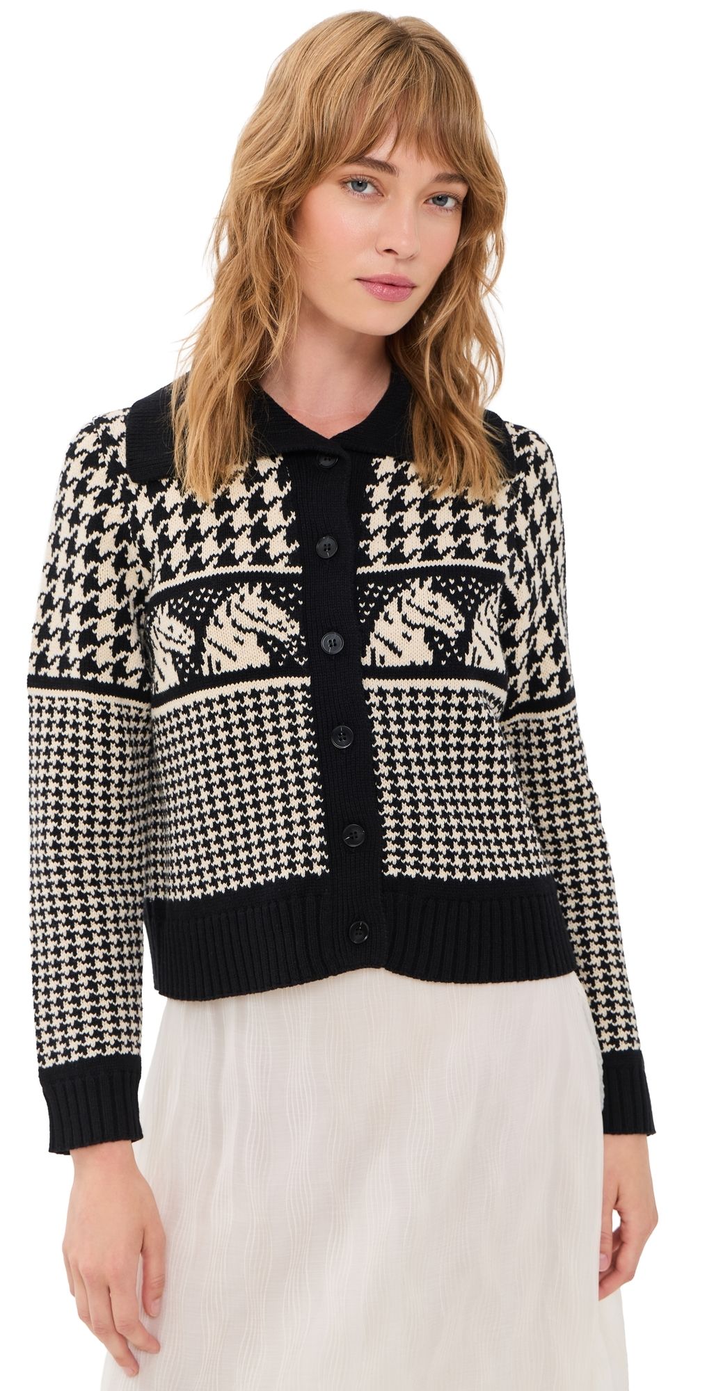 THE GREAT. The Pony Cardigan Black 3