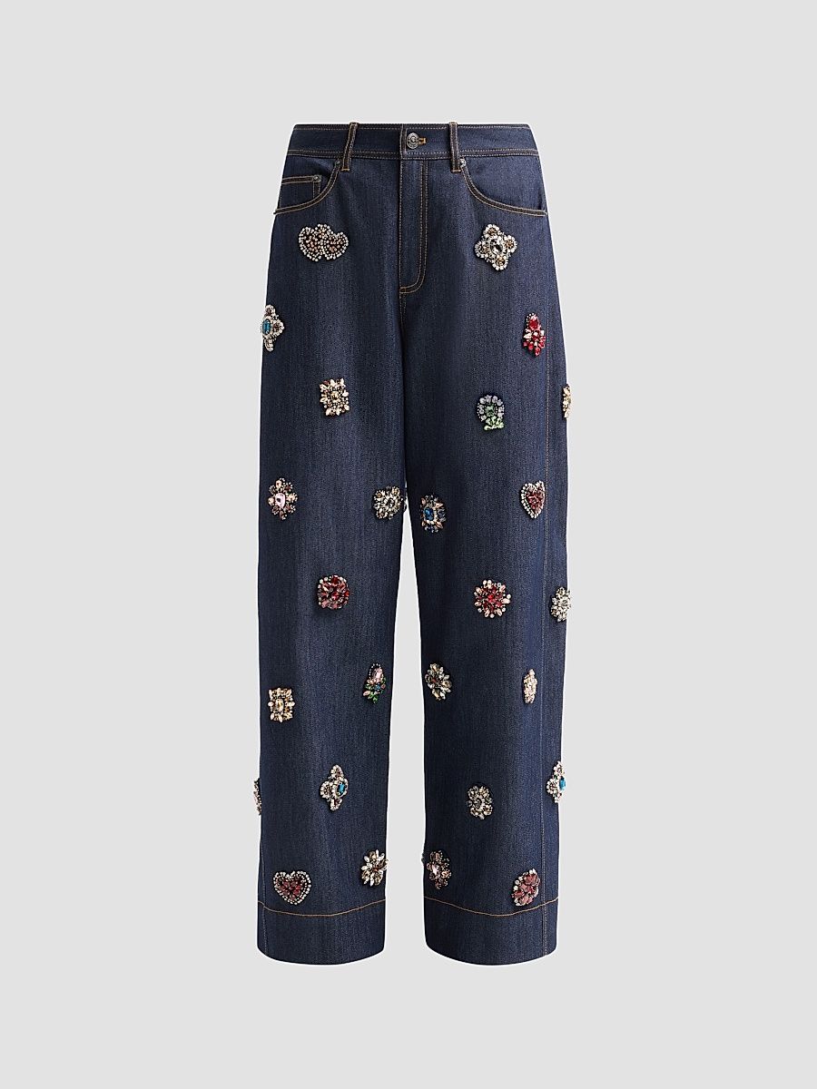 Women's Baroque Embellished Hayden Jeans - Indigo Multi - Size 16