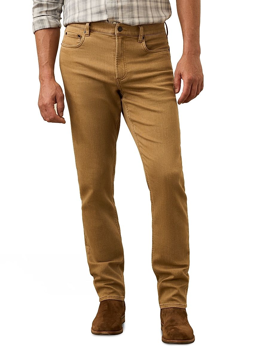 Faherty Brand Men's Stretch Terry Five-Pocket Pants - Elk Brown - Size 28