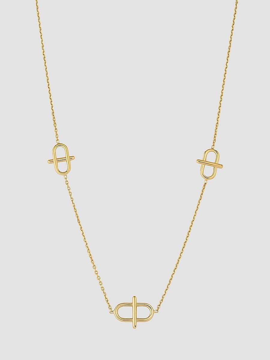 Women's 14K Yellow Gold Harmony Station Necklace - Gold