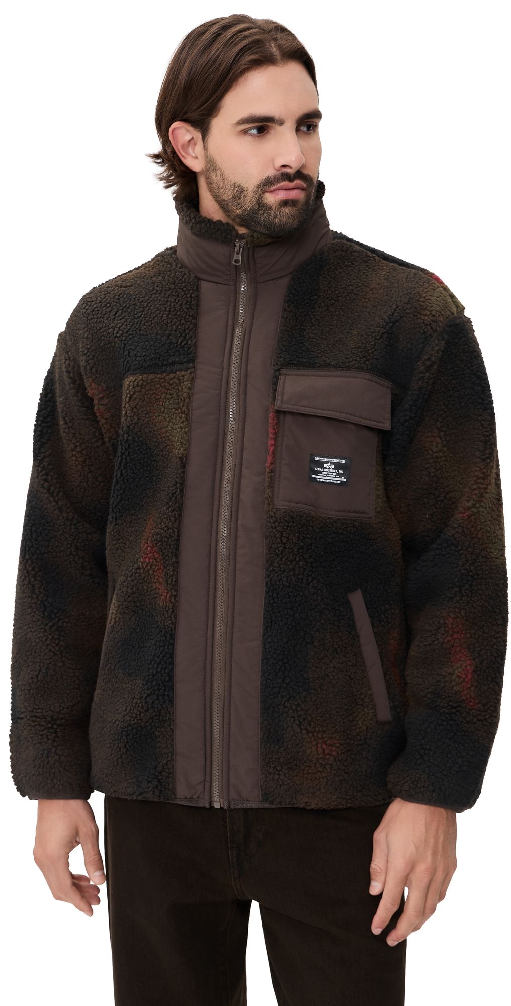 Alpha Industries Houston Relaxed Fit Fleece Jacket Hickory S