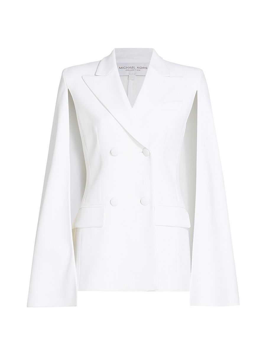 Women's Cape Double-Breasted Jacket - Optic White - Size 12