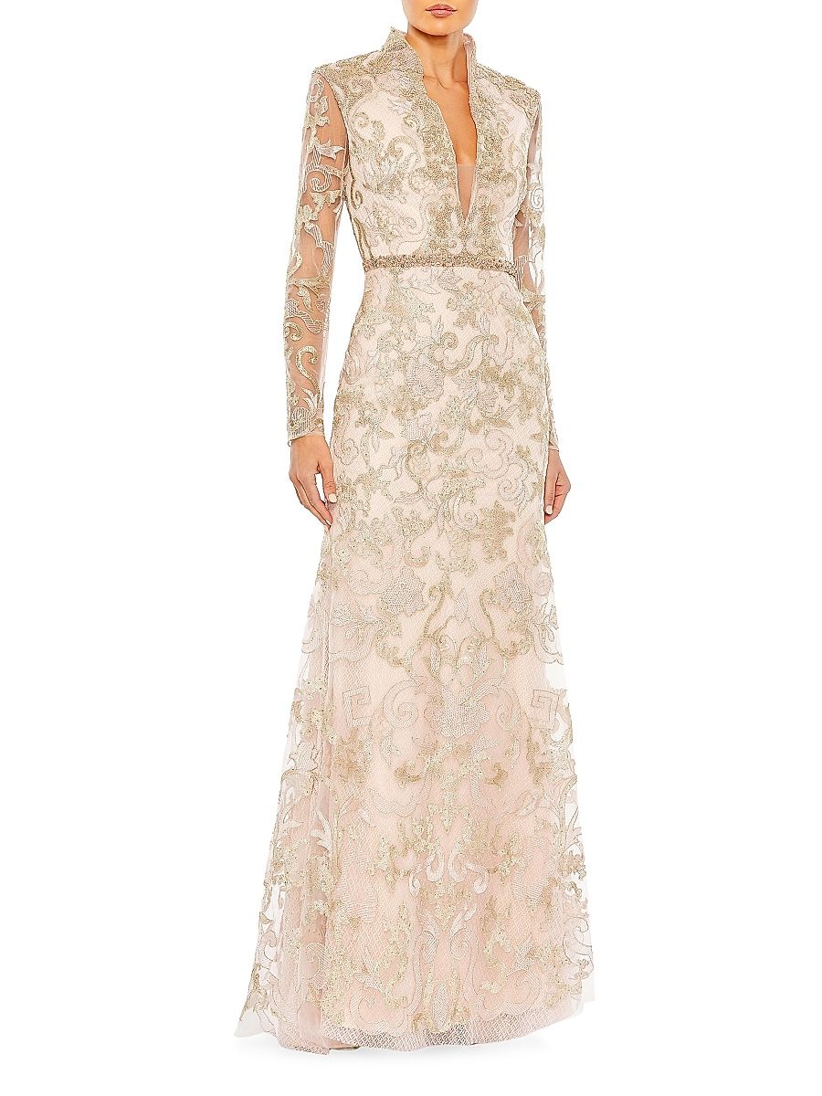 Women's Lace A-Line Gown - Blush - Size 4