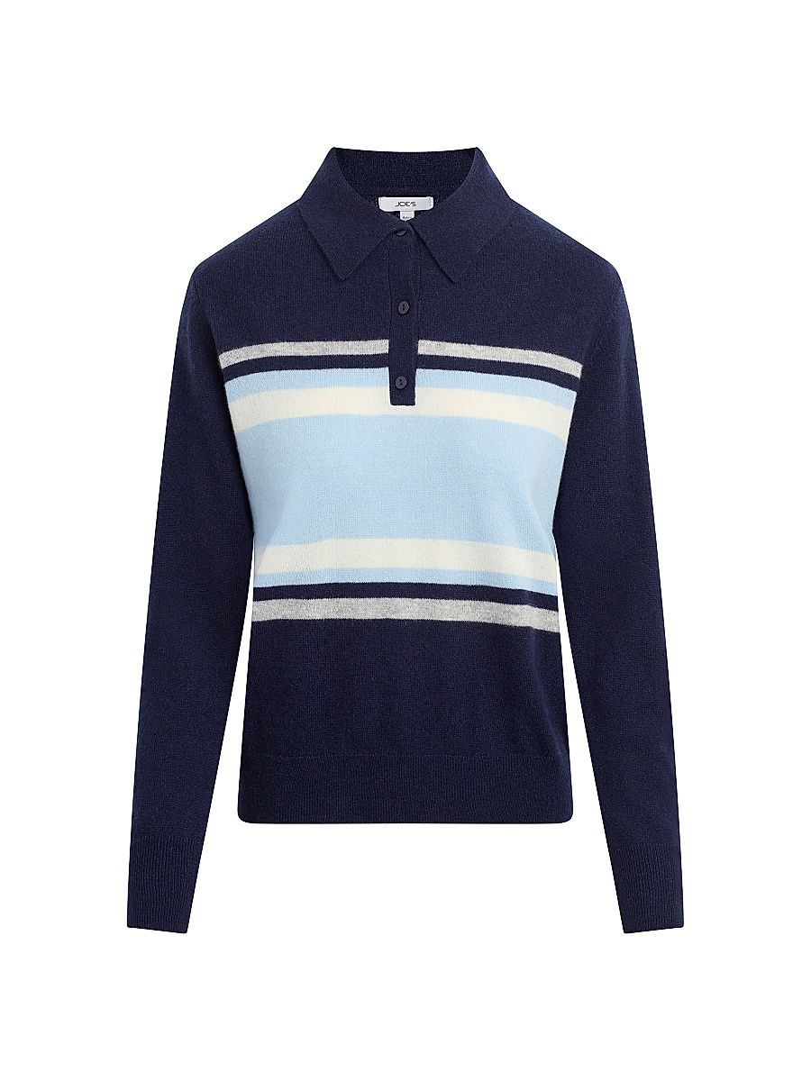 Joe's Jeans Women's The Long Sleeve Cashmere Polo Sweater - Navy - Size XS
