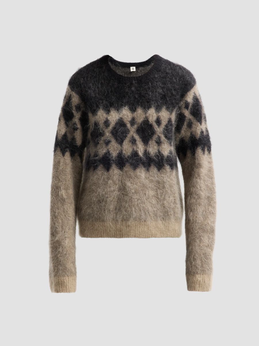 Women's Roma Argyle Mohair-Blend Sweater - Multicolor - Size 6