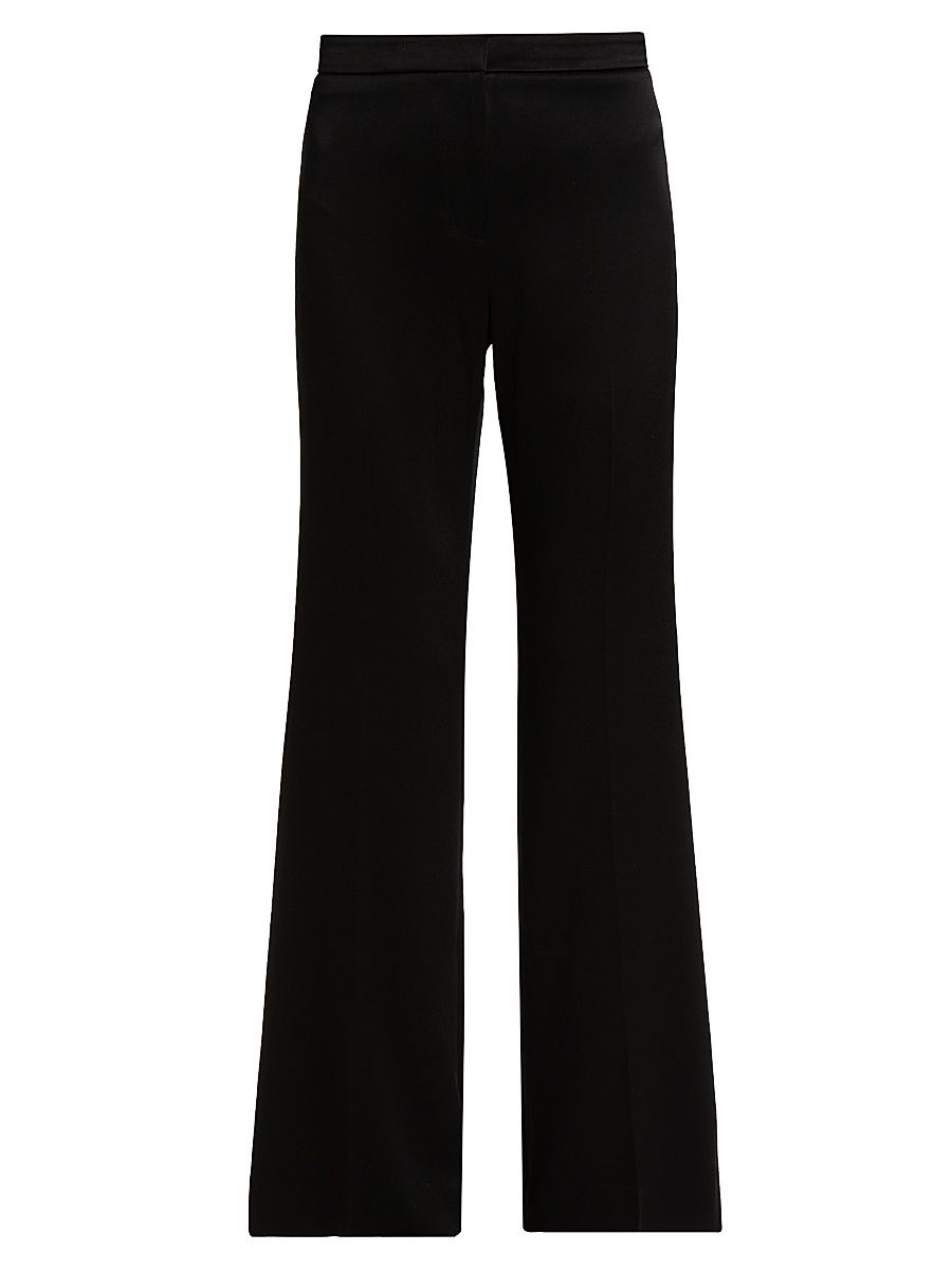 Women's Kyra Satin Trousers - Black - Size 0
