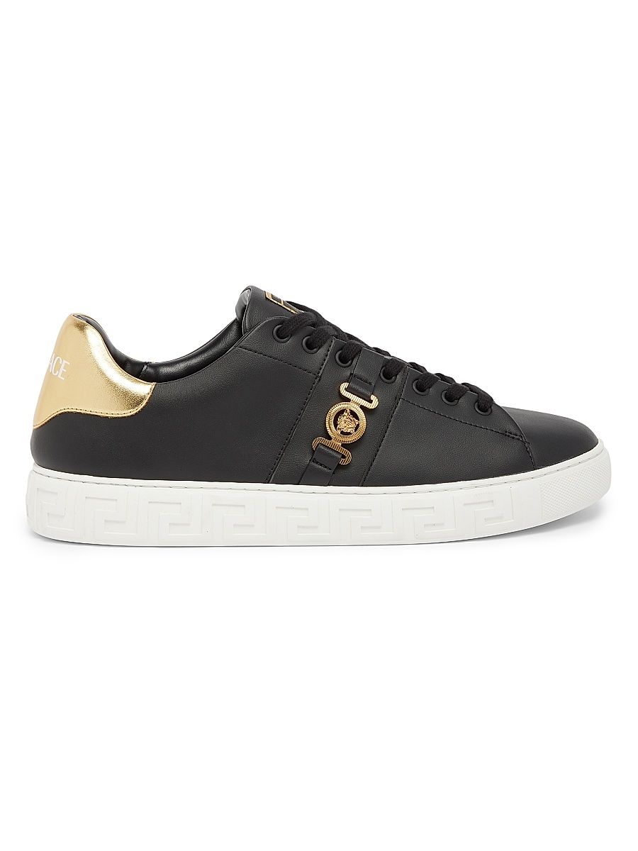 Men's Medusa Nylon Low-Top Sneakers - Black Gold - Size 6