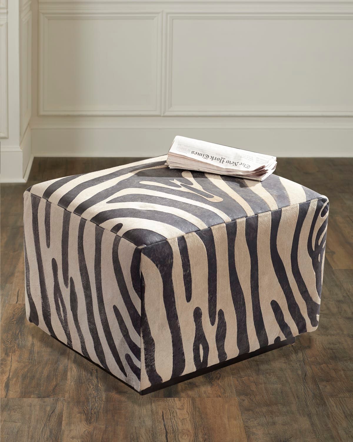 Morano Hair On Hide Ottoman