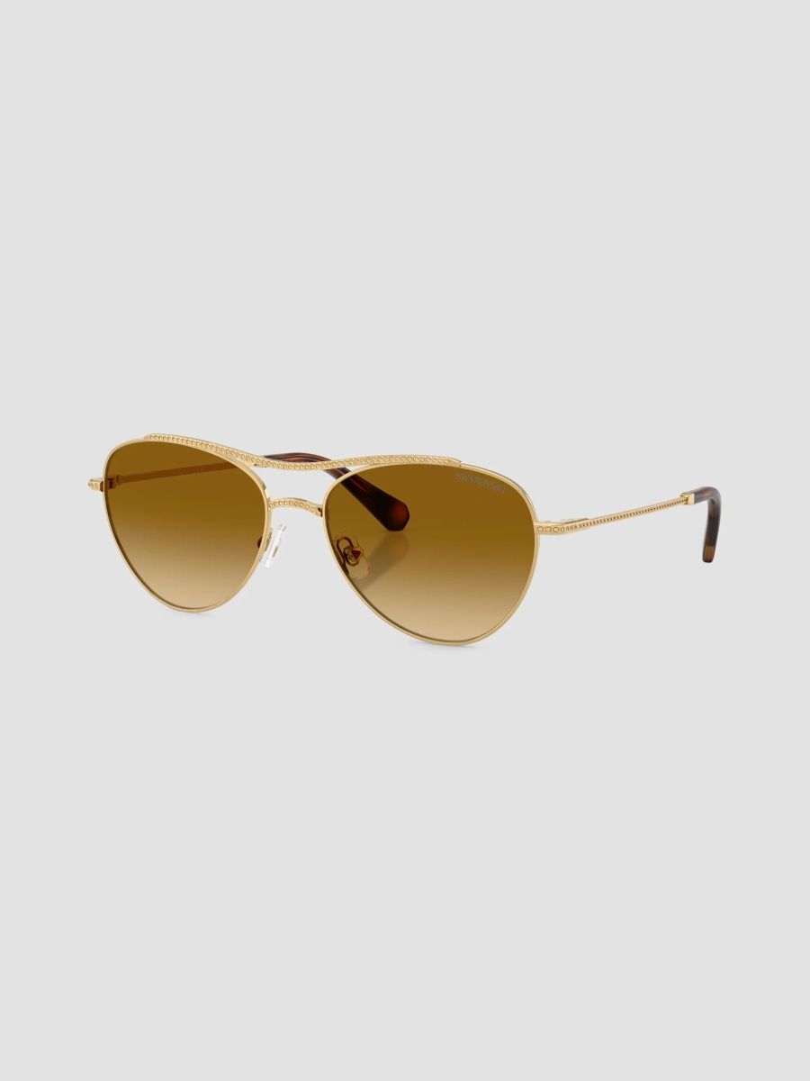 Women's 56MM Crystal-Embellished Aviator Sunglasses - Gold