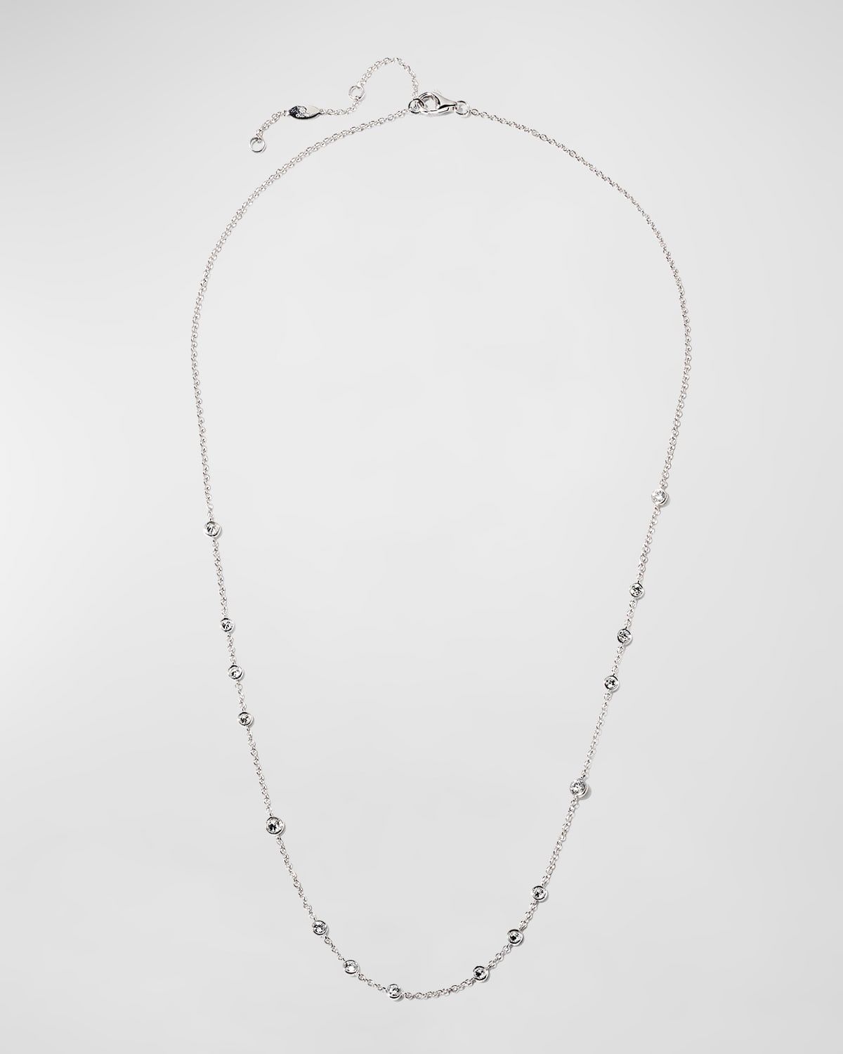 18k White Gold Dazzle By-the-Yard Diamond Necklace, 18"L, 0.76tcw