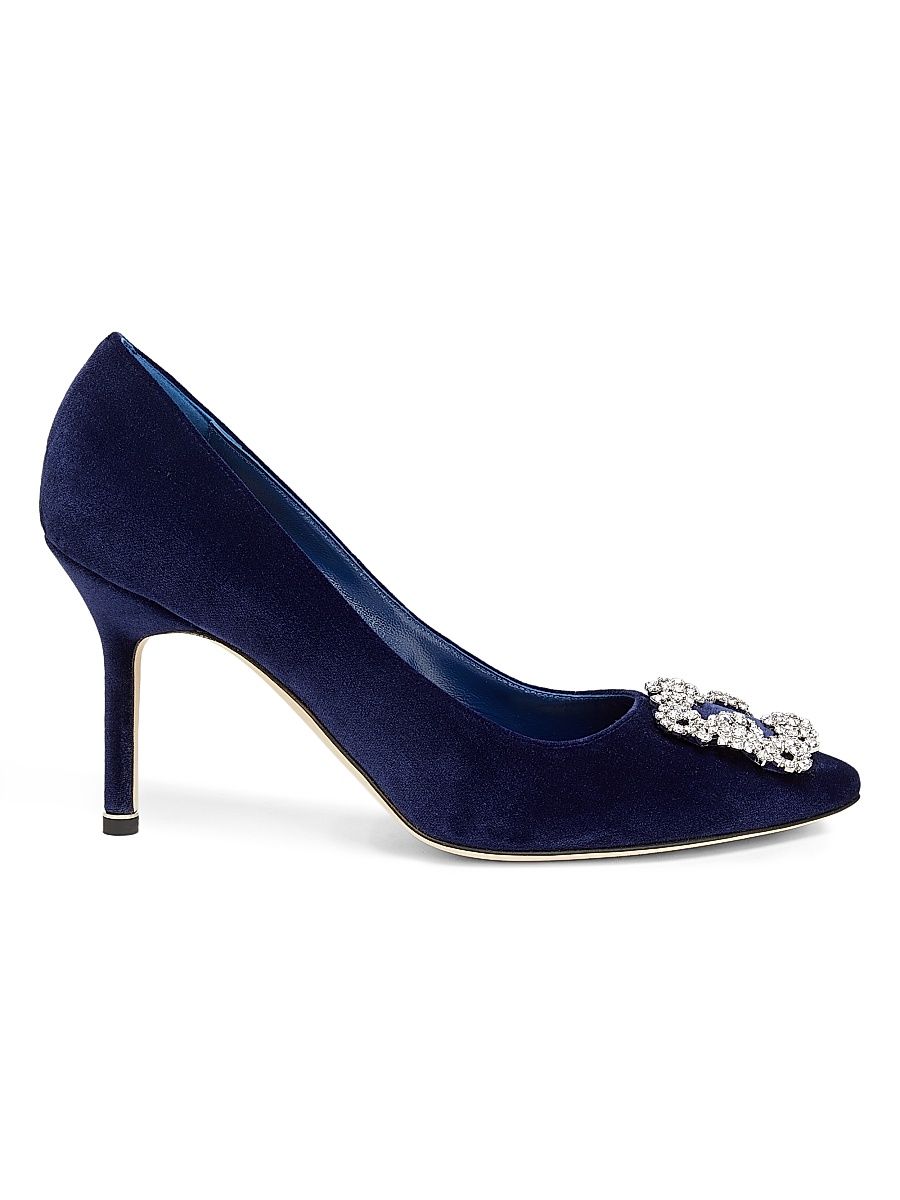 Women's Hangisi Crystal-Embellished Buckle Pumps - Navy - Size 8
