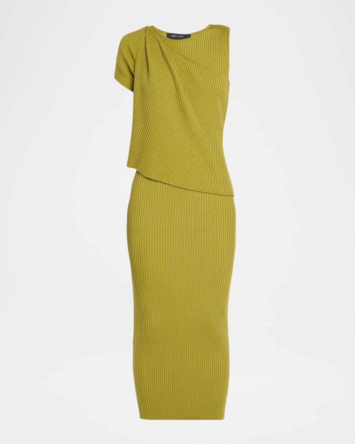 Shrug Rib-Knit Midi Dress