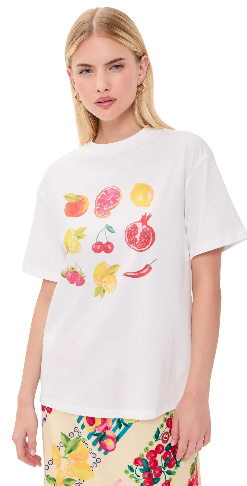 Never Fully Dressed White Fruit T-Shirt White S