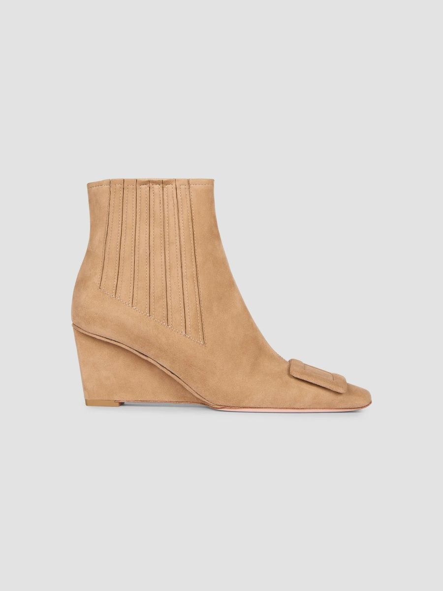 Roger Vivier Women's Belle Vivier 60MM Suede Boots - Tabacco - Size 11
