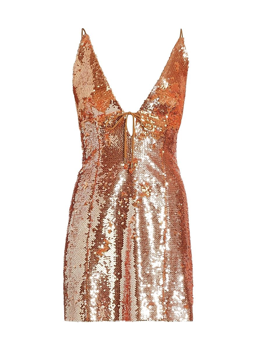 Women's Cava Sequin Minidress - Copper - Size XS