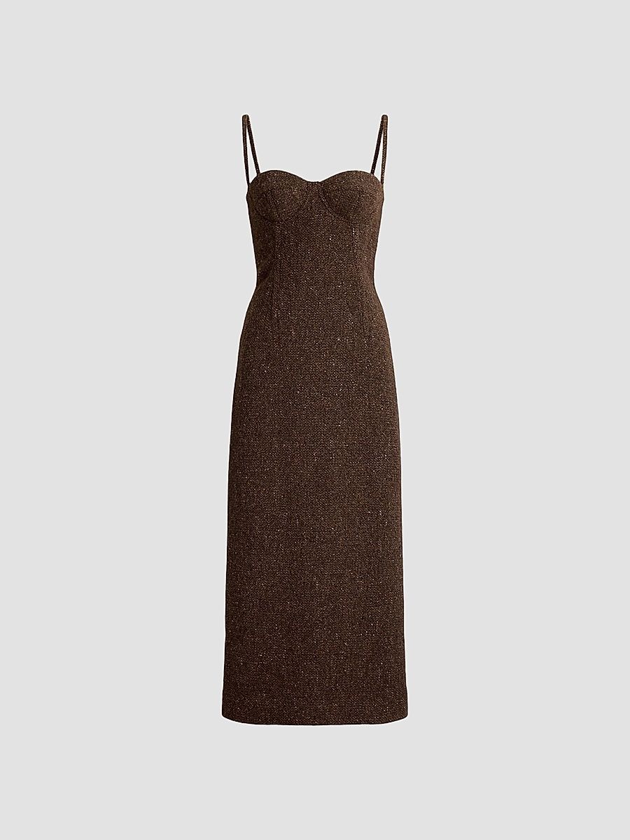 Women's Jocey Wool-Cashmere Blend Sheath Midi Dress - Brown - Size 8