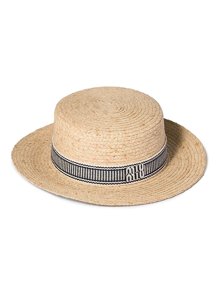 Women's Raffia Hat - Light Beige - Size Medium