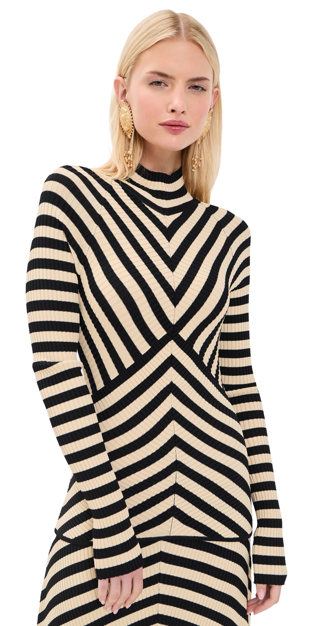 Zimmermann Valiant Deco Stripe Sweater Black/Cream 2
