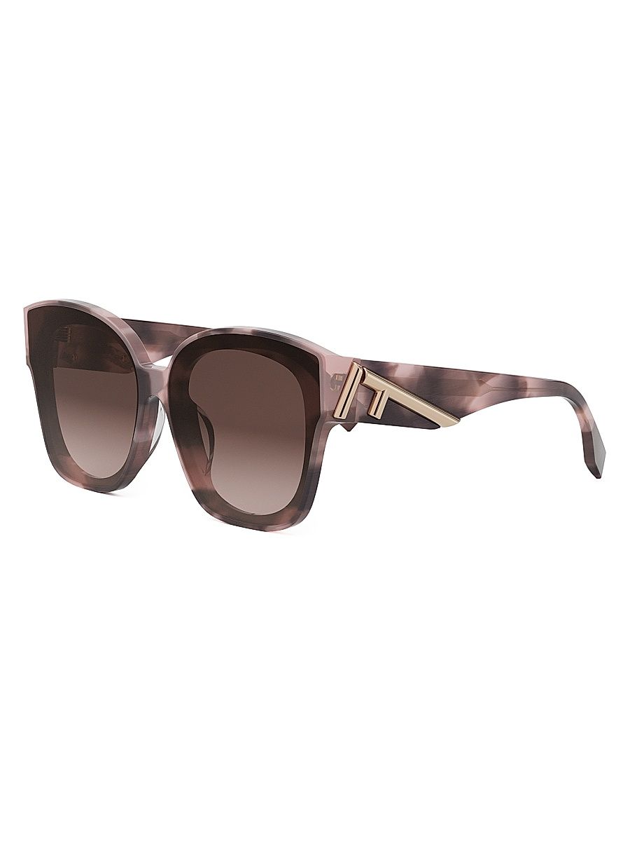 Women's First 63MM Square Sunglasses - Light Havana Brown