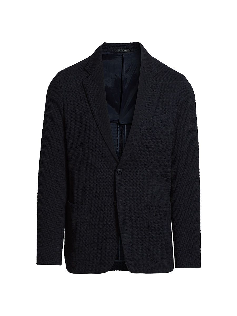 Men's Jersey Knit Sport Jacket - Navy - Size 46