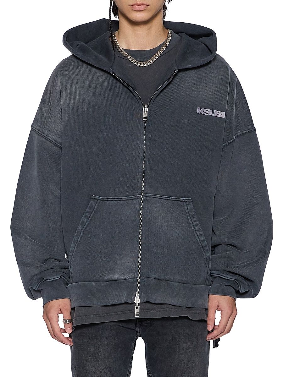 Men's Neo Nostalgia Logo Cotton Hoodie - Charcoal - Size XXL