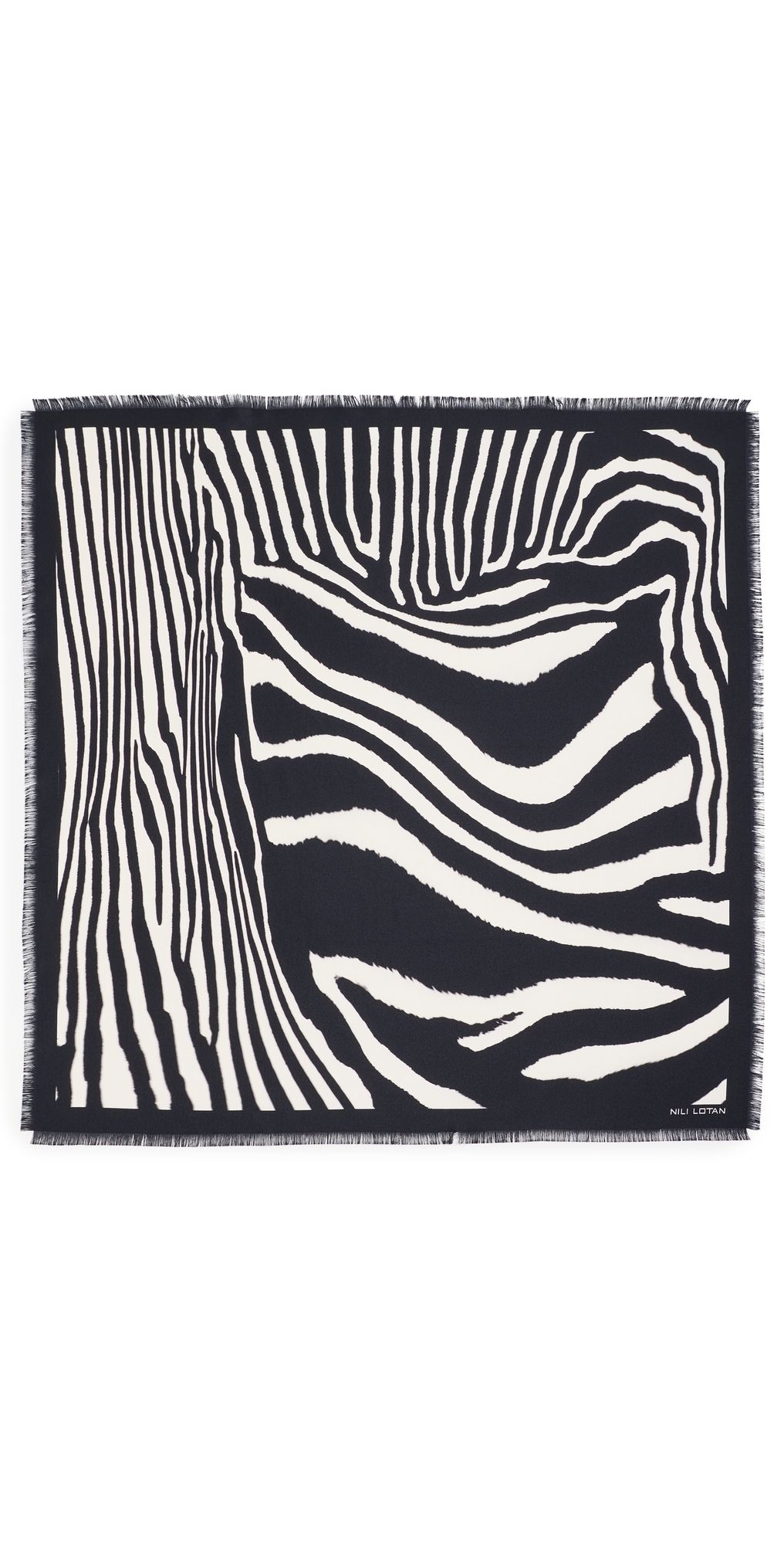 Nili Lotan Zebra Silk Twill Scarf Zebra Print One Size