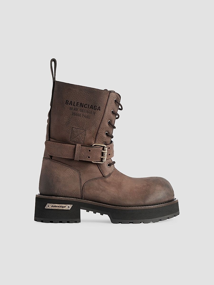 Balenciaga Men's Venom Lace-Up Boots - Brown - Size 6