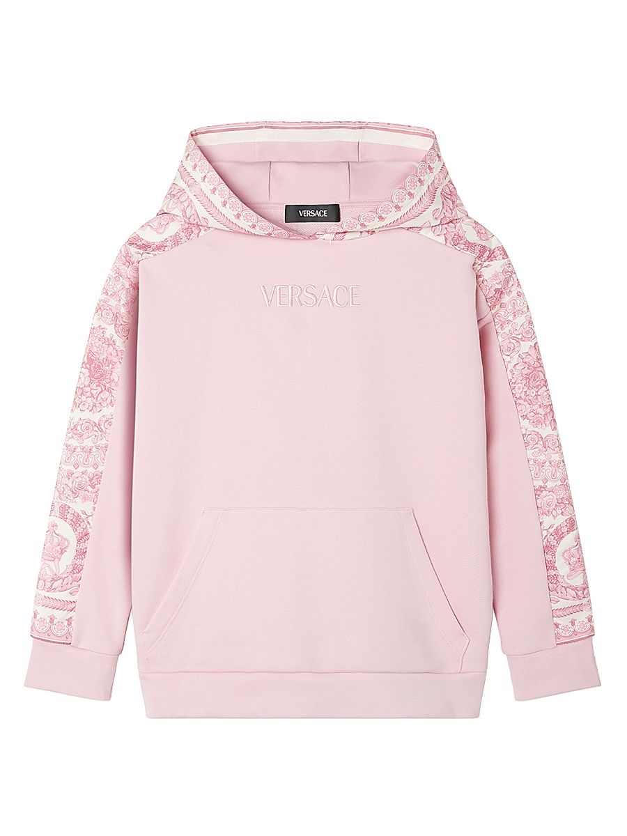 Little Girl's & Girl's Logo Barocco Foulard Fleece Hoodie - Pink Ivory - Size 8