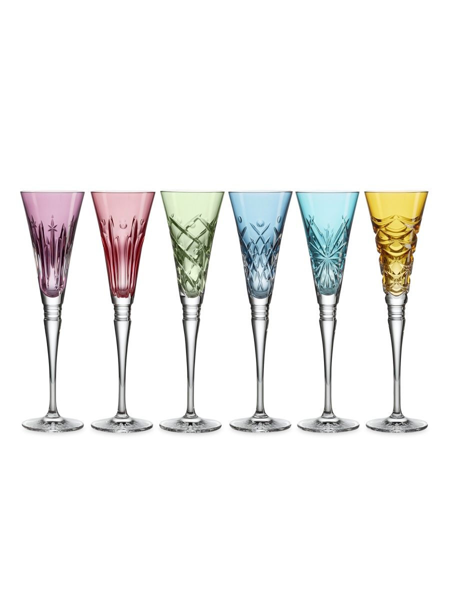 Waterford Winter Wonders 6-Piece Colored Champagne Flute Set