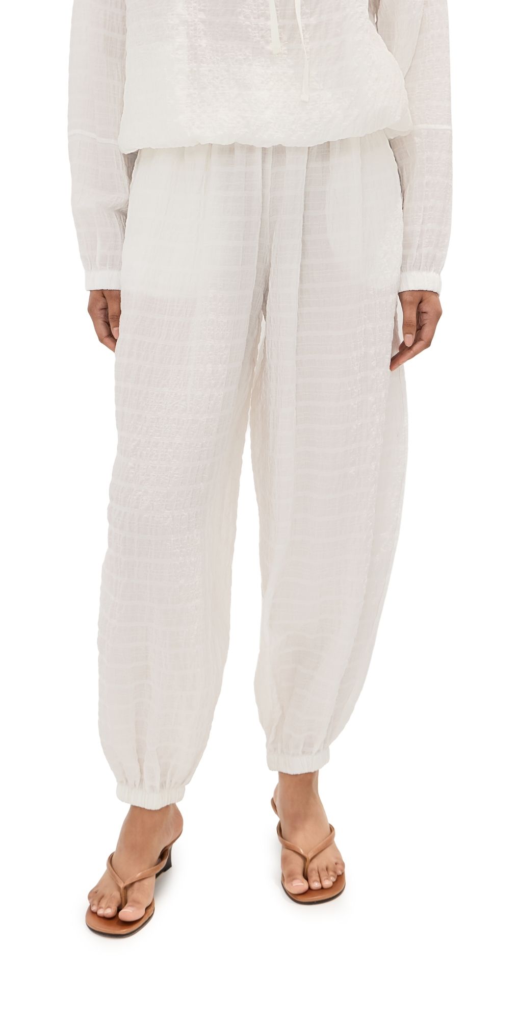 LE BOP Andi Checked Pants White XXS