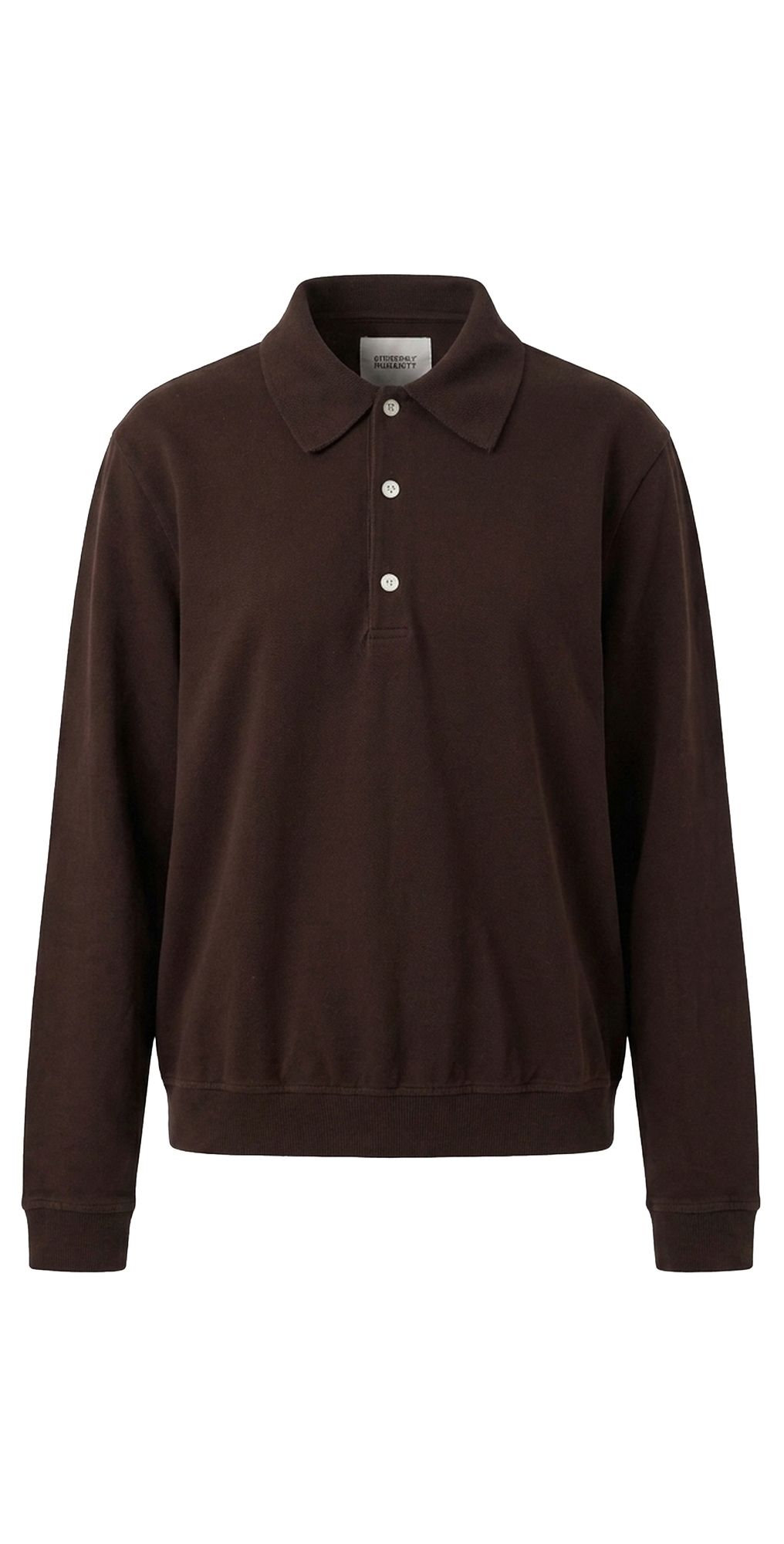 Citizens of Humanity Long Sleeve Banded Polo Brown XL