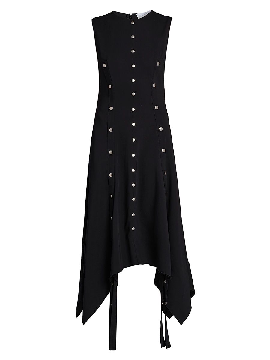 Women's Snapped Sleeveless Midi Dress - Black - Size 0