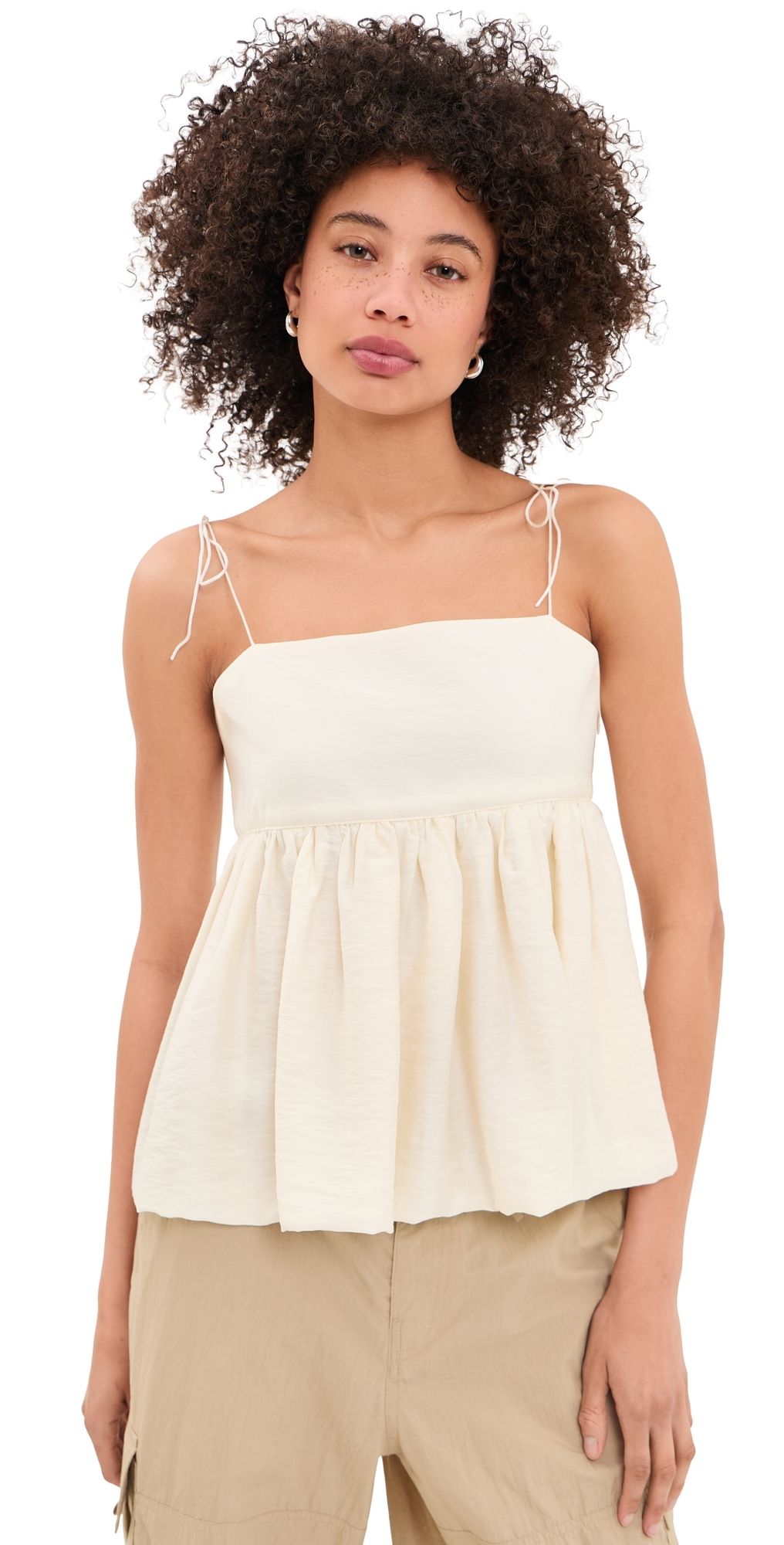DUNST Flared Bustier Blouse Ivory L