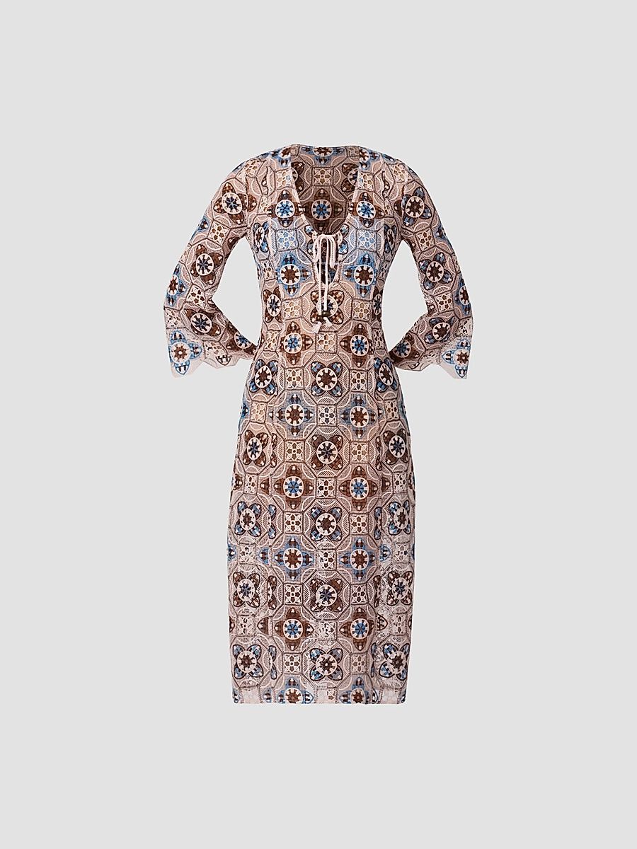 Shoshanna Women's Cannes Crochet Cover-Up Midi-Dress - Mocha Multi - Size Medium