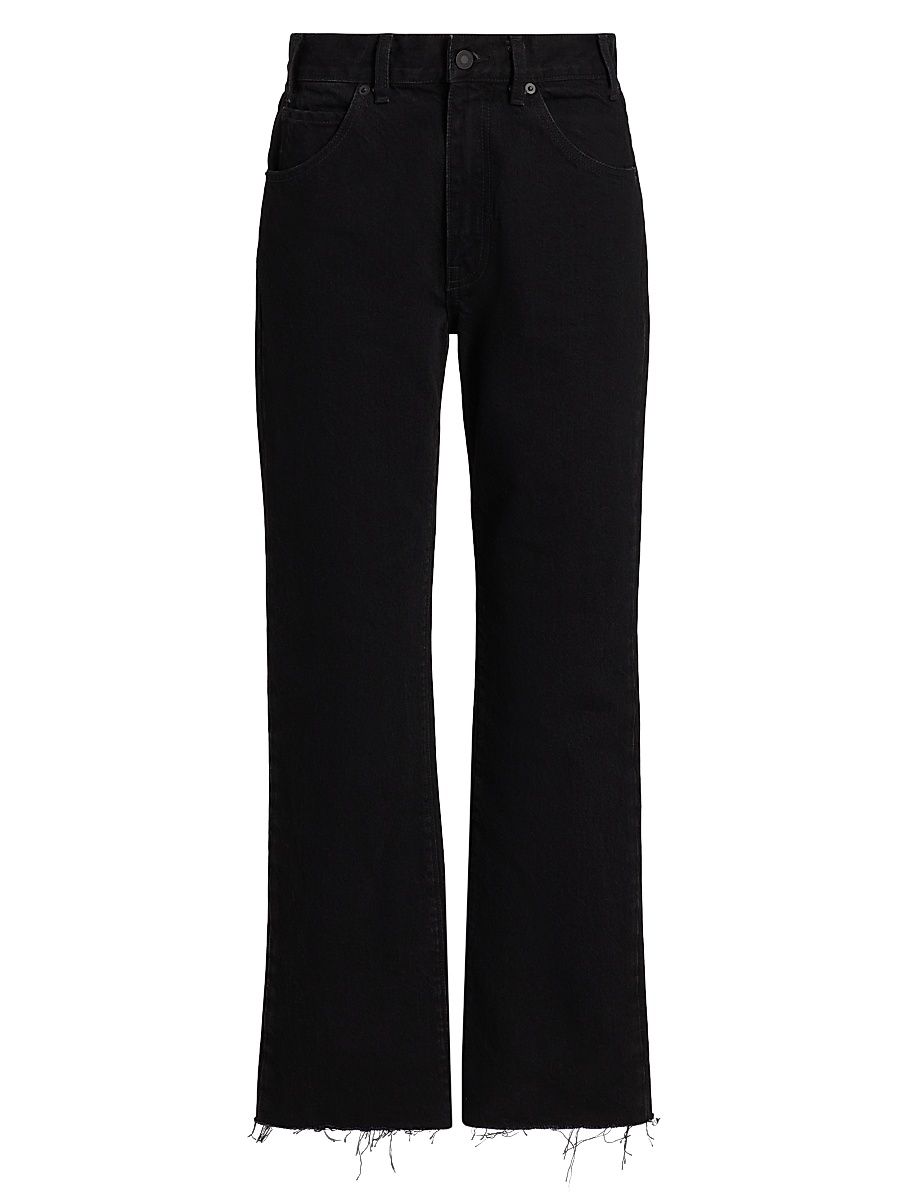 Women's Calla Straight-Leg Jeans - Distressed Black - Size 32