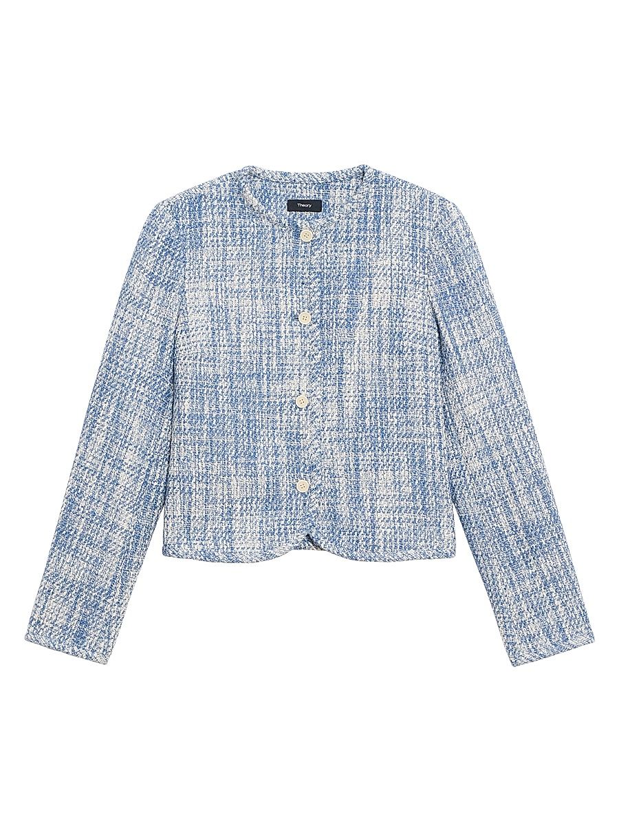 Women's Clean Woven Lady Jacket - Blue Multi - Size 16