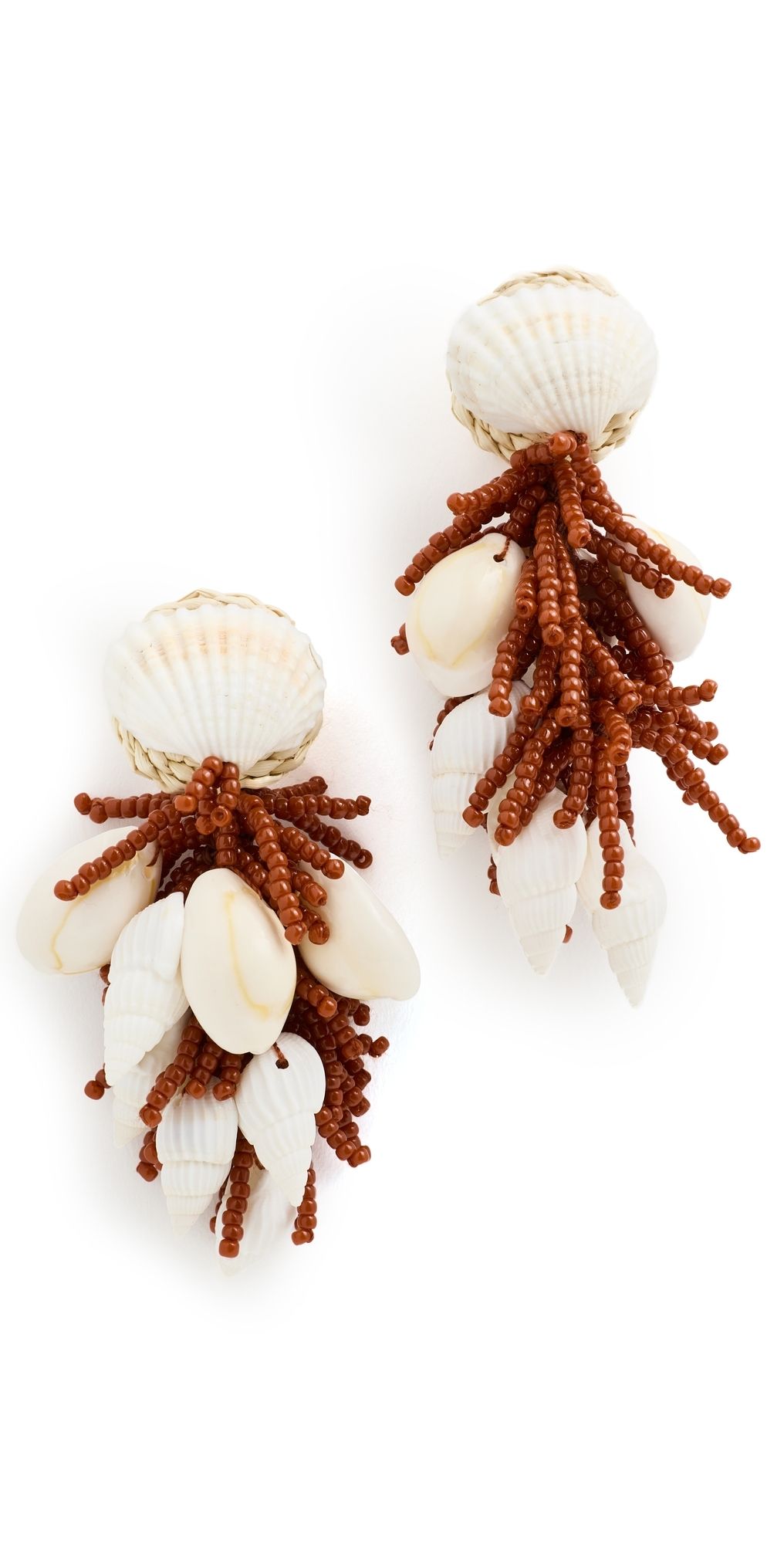 Johanna Ortiz Whimsical Waters Earrings Ecru/Rust One Size