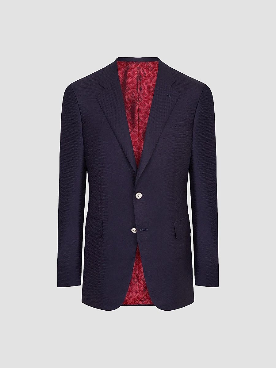 Stefano Ricci Men's Woven Jacket with 2 Buttons - Navy - Size 52