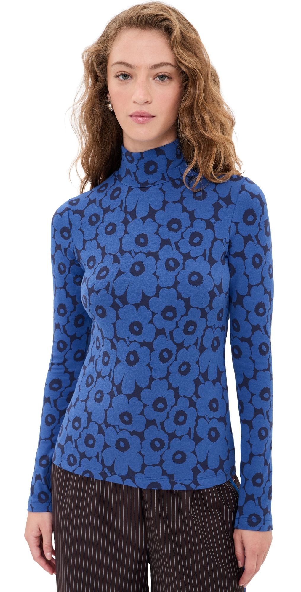 Marimekko Jkl Unikko Turtleneck Tee Blue/Dark Blue L