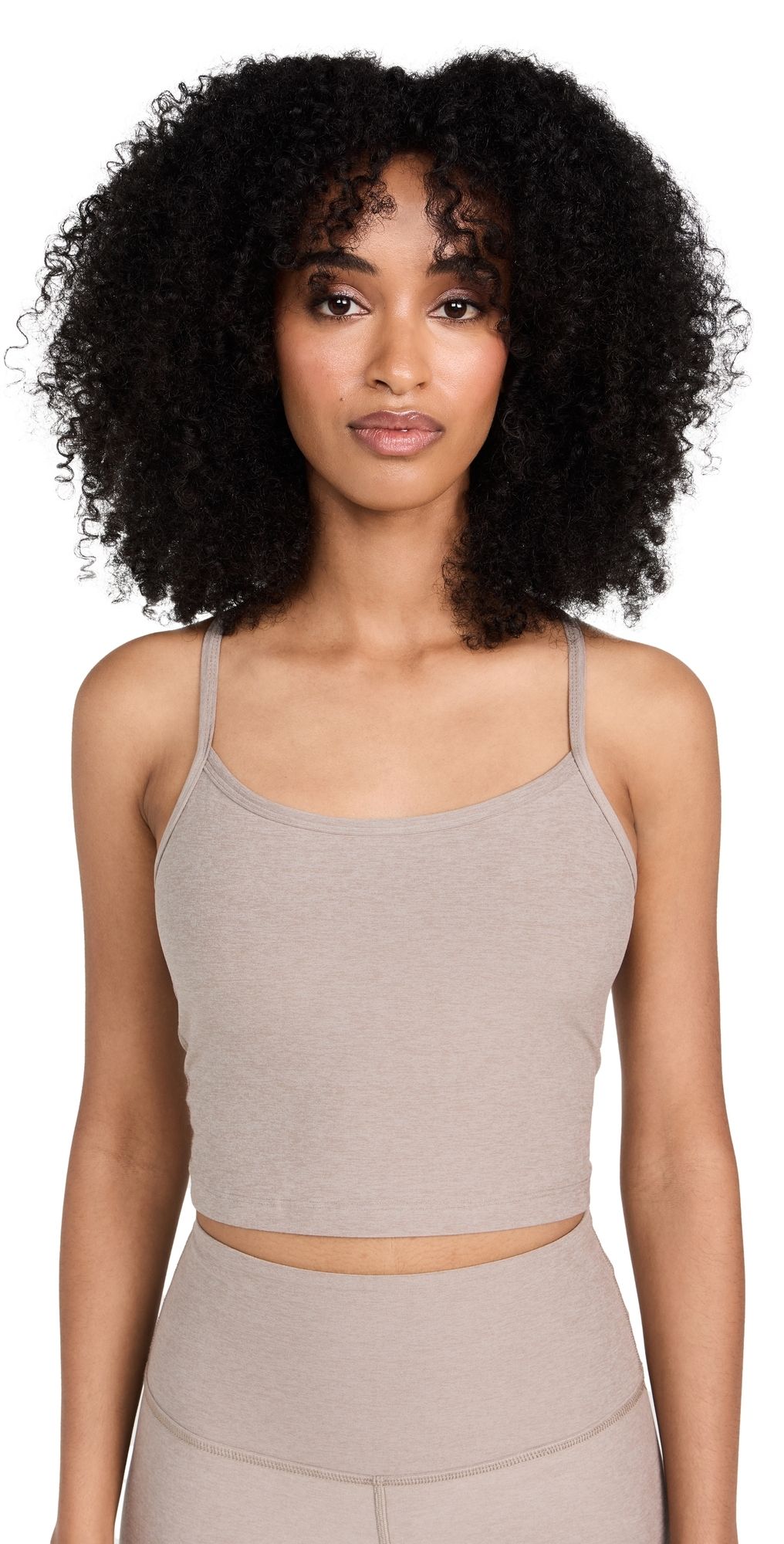 Beyond Yoga Spacedye Slim Racerback Cropped Tank Birch Heather XXS