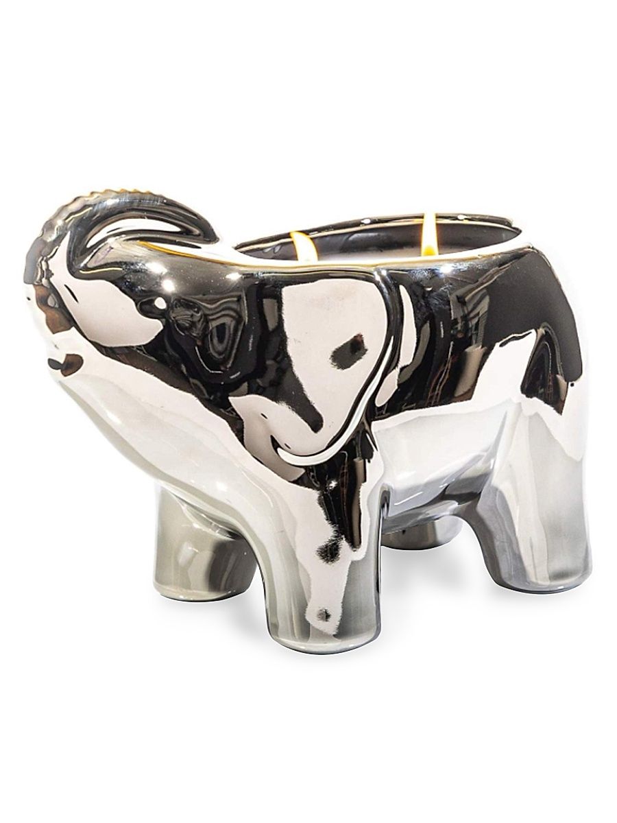 Elephant Midnight Orchid Scented Candle - Silver
