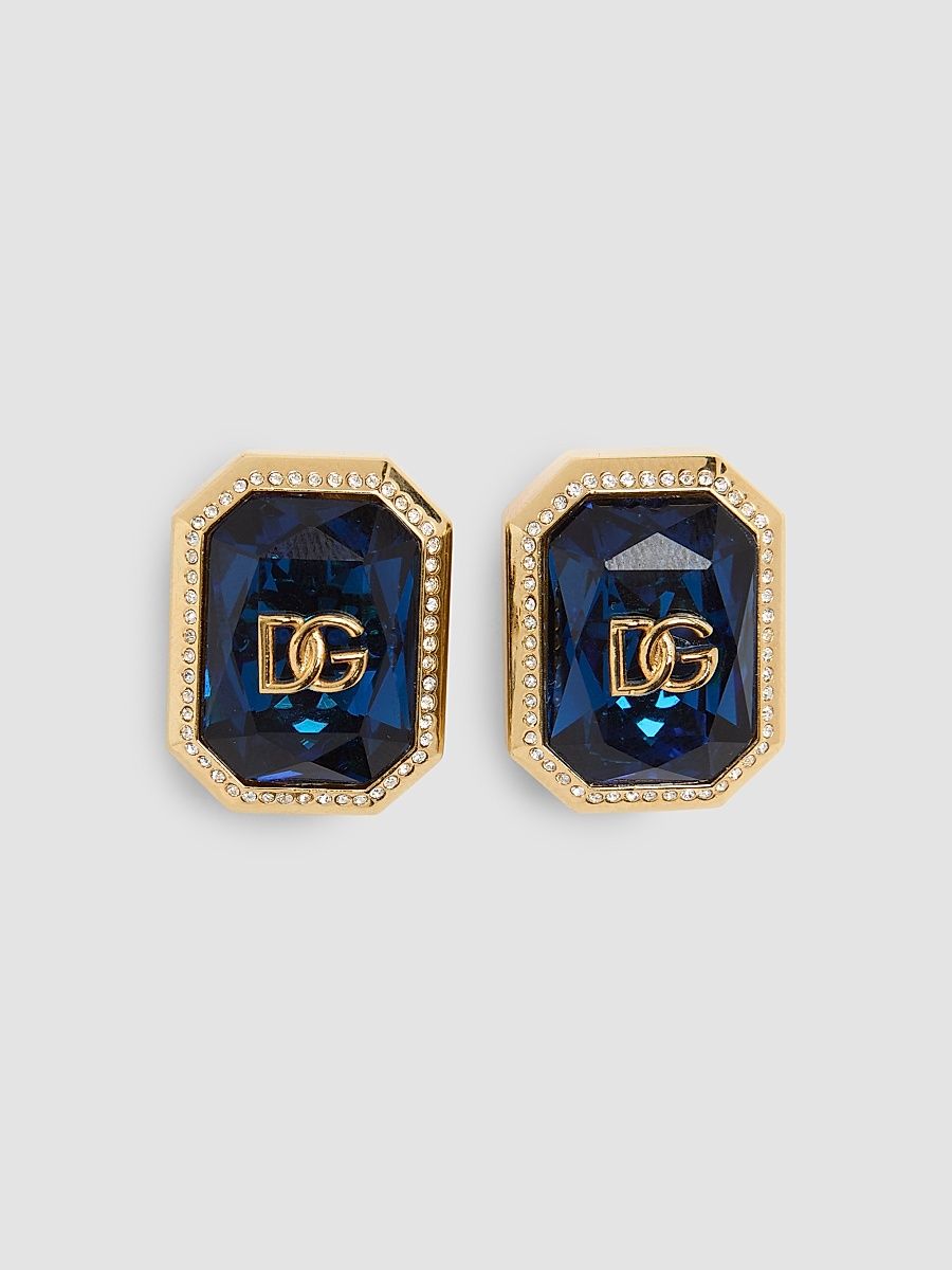 Women's Goldtone & Glass Crystal Monogram Stud Earrings - Blue