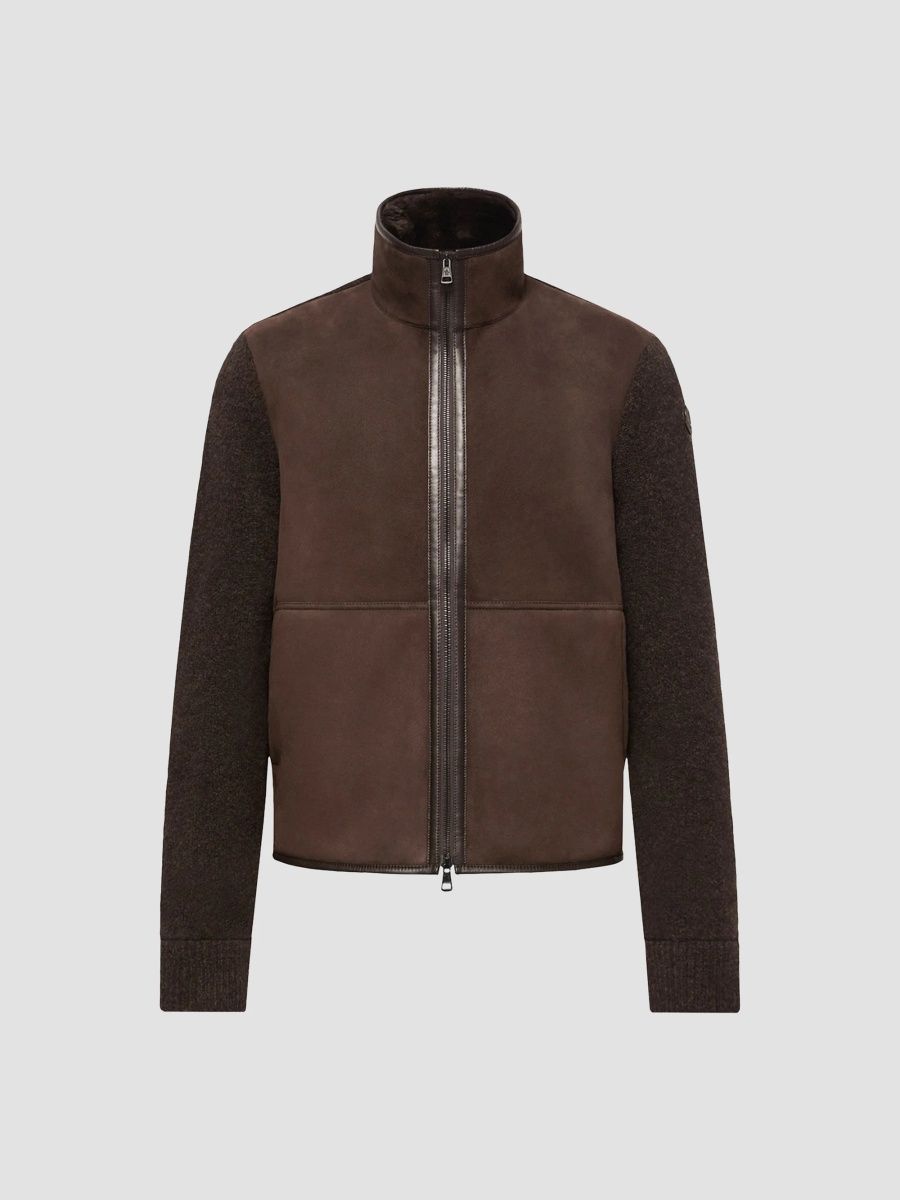 Moncler Men's Cardigan in Wool - Brown - Size XL