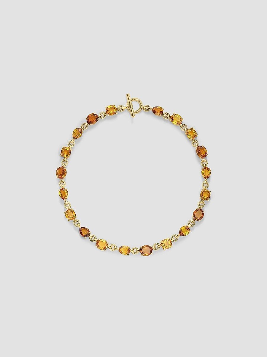 David Yurman Women's Marbella Toggle Necklace in 18K Yellow Gold - Citrine - Size 19