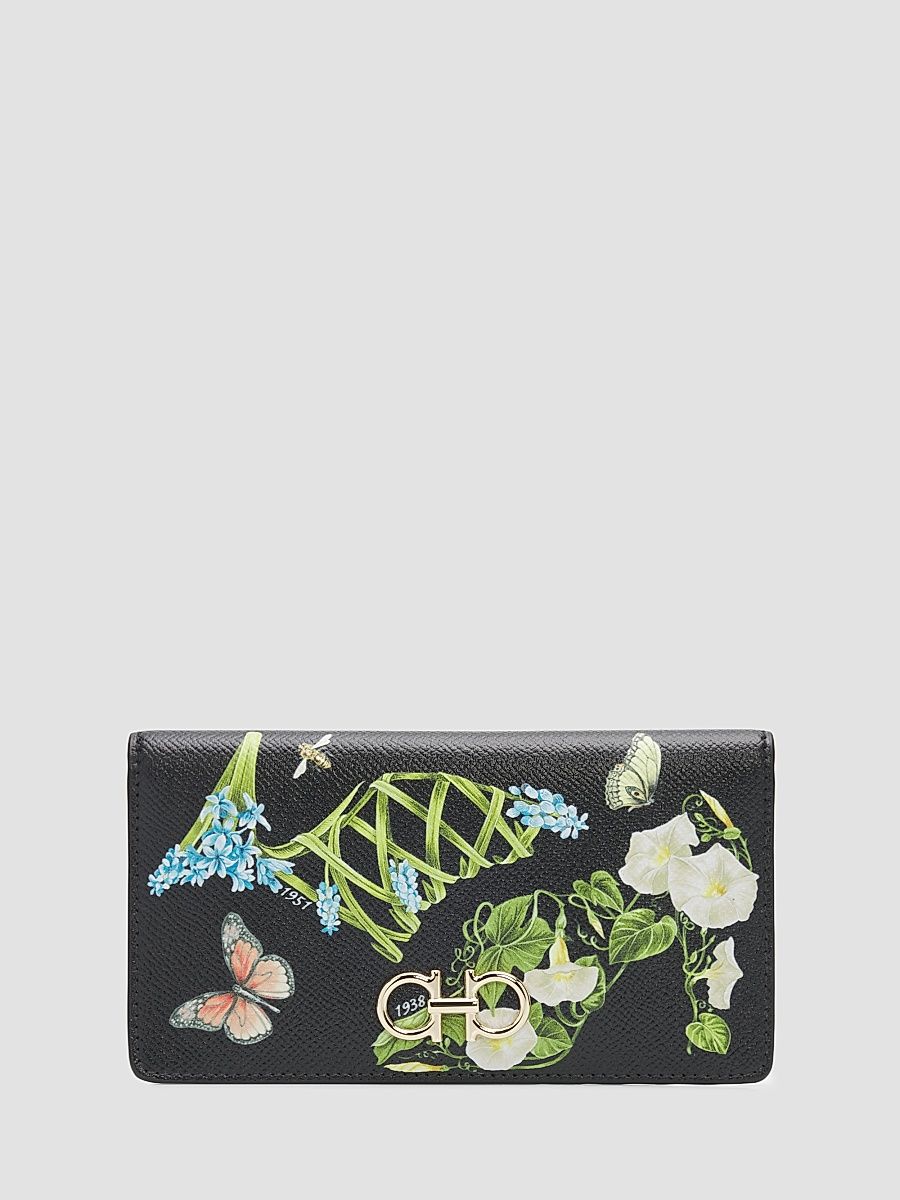 Women's Eden Shoe-Print Gancini Leather Wallet - Nero
