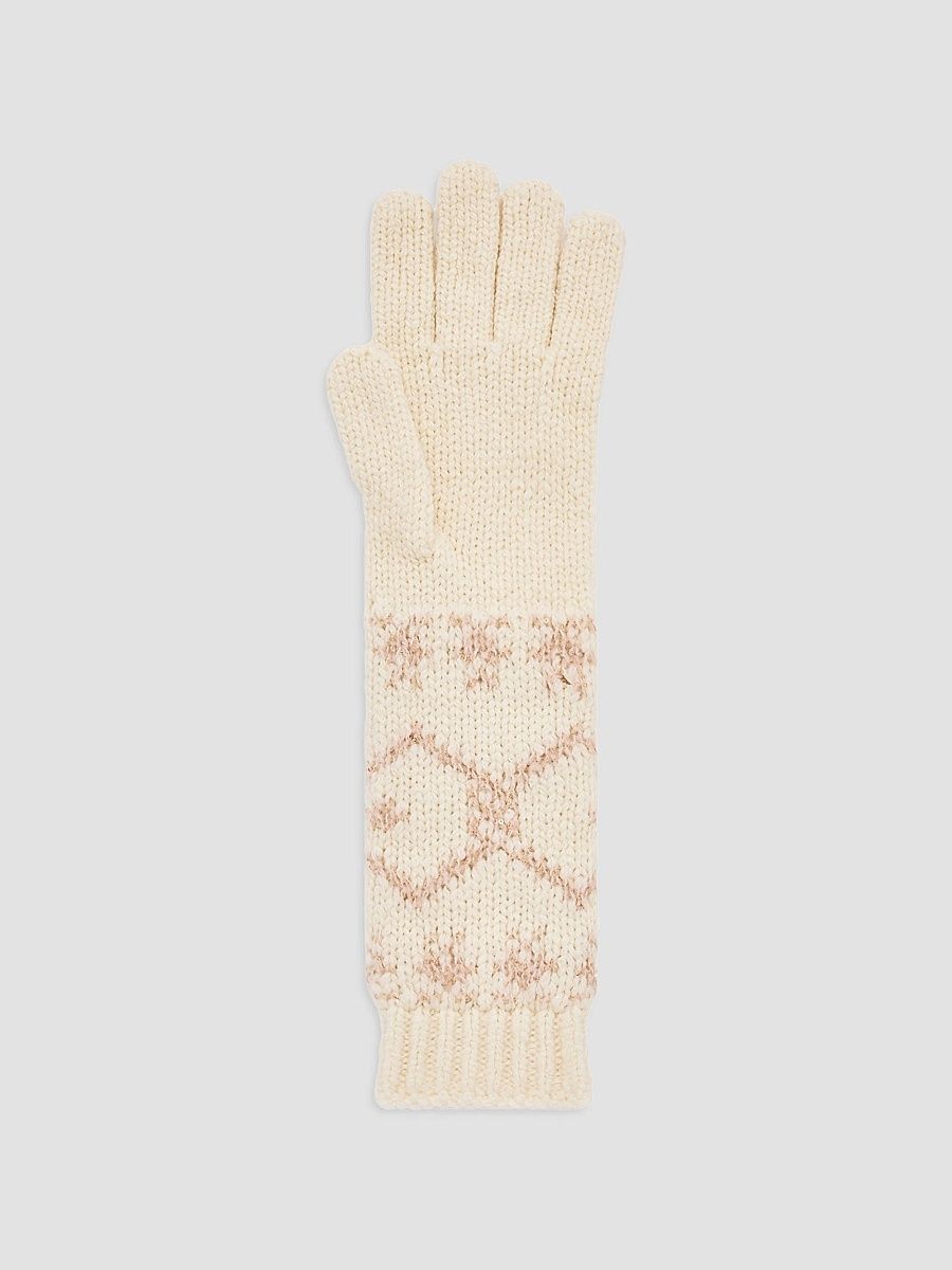 Moncler Women's Gloves in Wool - White Ivory
