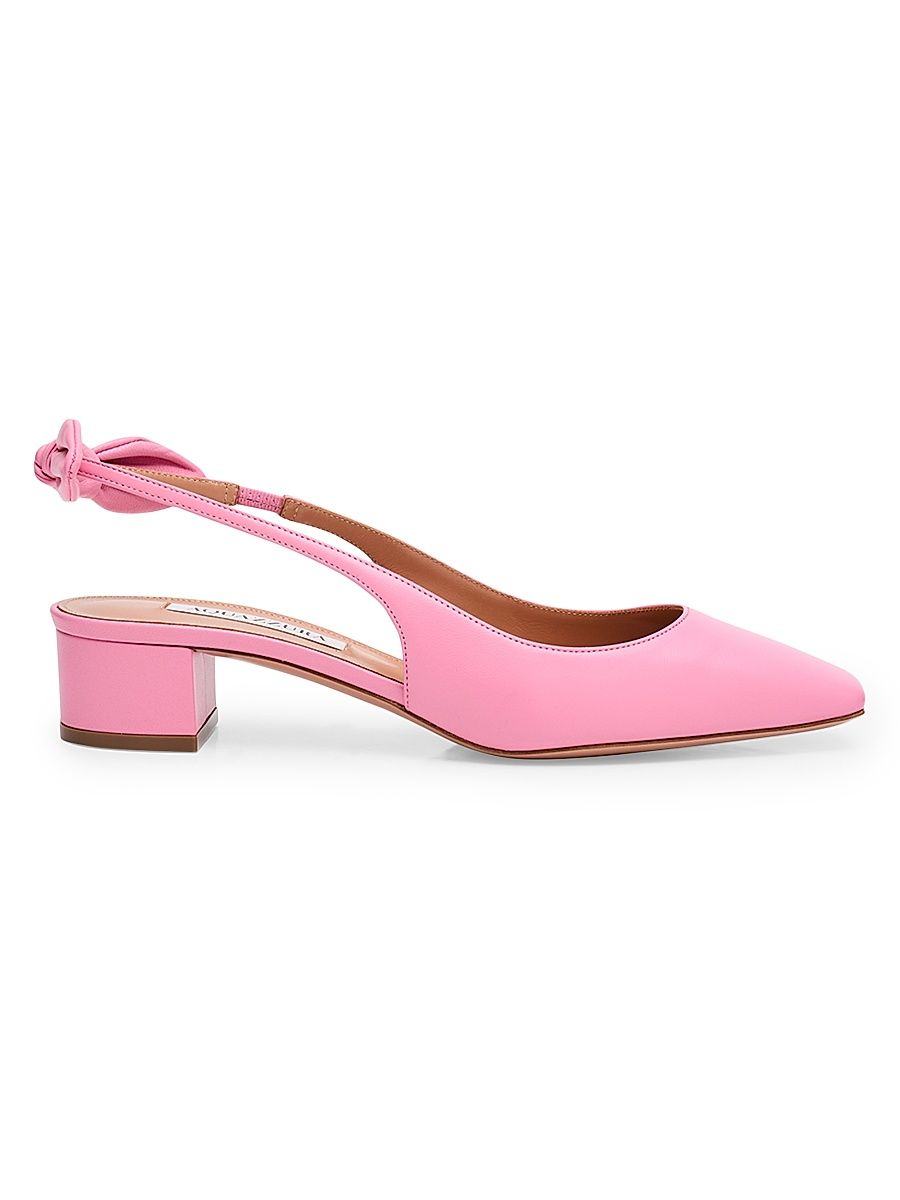 Women's Very 35MM Leather Slingback Pumps - Bright Pink - Size 9