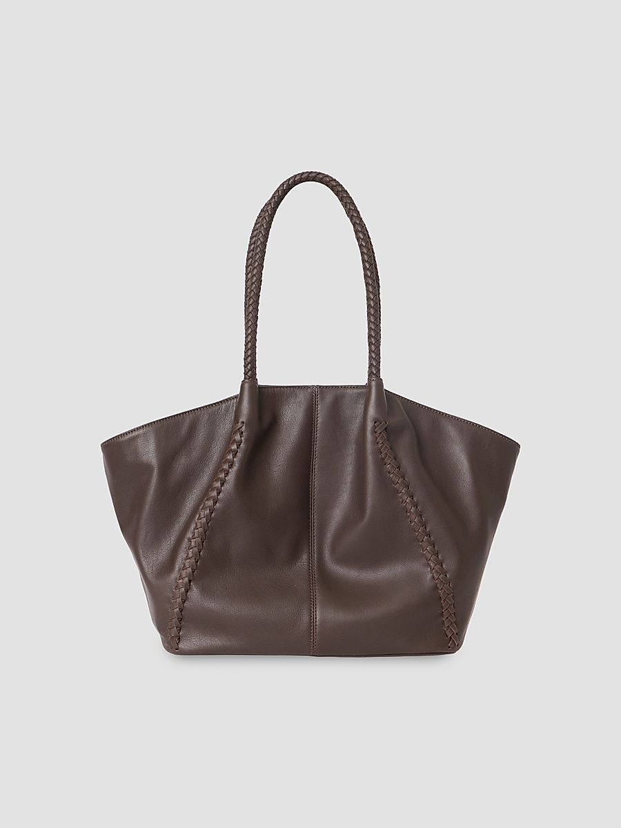 Women's Porter Leather Tote Bag - Chocolate