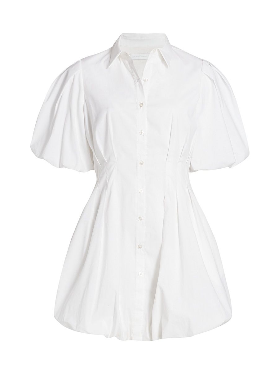 Women's Cleo Puff-Sleeve Minidress - White - Size 0